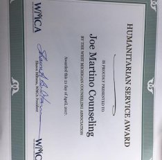 Certificate of Humantarian Service Award