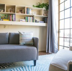 Therapy couch and window