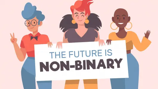Non-binary gender, enby, or genderqueer describe gender identities that are neither men nor women, meaning gender does not fall within the gender binary.