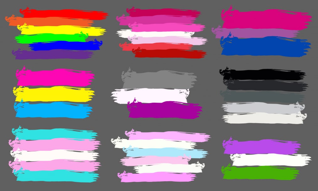 A few of the many pride flags.